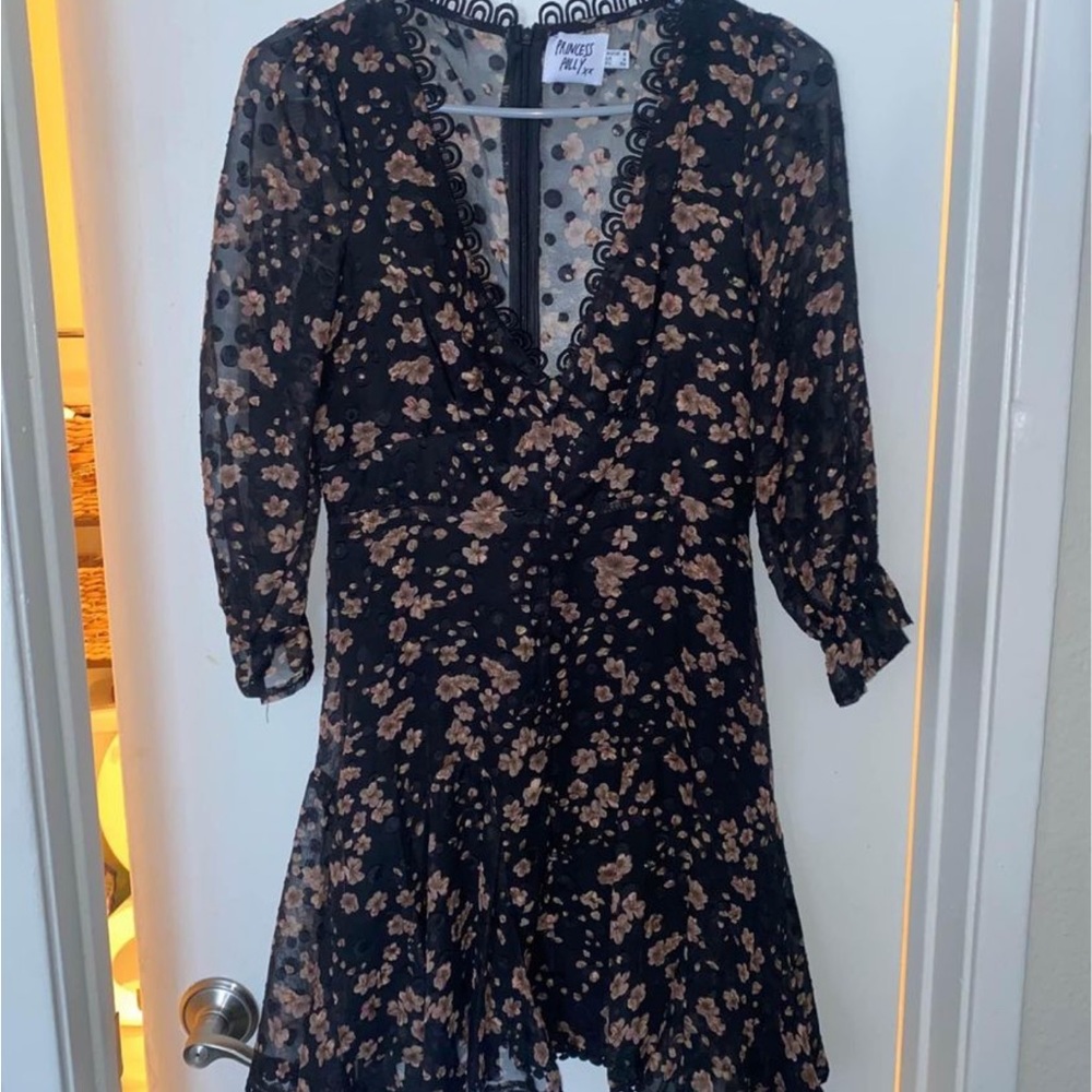 Princess Polly Floral Dress Brown and Black